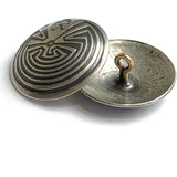 Re-Stocked, Man in the Maze Southwest Button 1" Nickel Silver Made in CO #SW-251