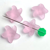 Pink Starfish 3/4" Recycled Tumbled "Sea" Glass Button   #L-956