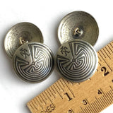 Re-Stocked, Man in the Maze Southwest Button 1" Nickel Silver Made in CO #SW-251
