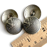 Man in the Maze I'itoi Balance and Harmony 1" Southwest Button Nickel Silver Shank Back, #SW-251