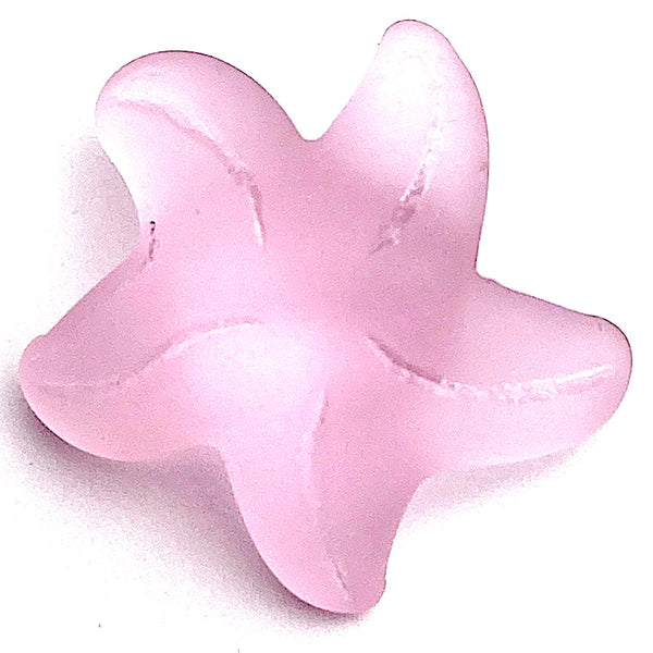 SALE, Pink Starfish 3/4" Recycled Tumbled "Sea" Glass Button PACK OF TWO #L-956