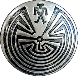 Man in the Maze I'itoi Balance and Harmony 1" Southwest Button Nickel Silver Shank Back, #SW-251