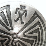 Re-Stocked, Man in the Maze Southwest Button 1" Nickel Silver Made in CO #SW-251