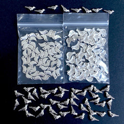 Bulk Deal, 150 Silver Metal Bird Beads, 50 Each of 3 Styles, Approx. 1/2" Shiny, Pack of 150  #LP-117.5