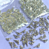 Bulk Deal, 150 Silver Metal Bird Beads, 50 Each of 3 Styles, Approx. 1/2" Shiny, Pack of 150  #LP-117.5