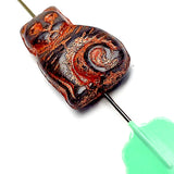 Copper Cat, Czech Glass Beads 11/16" / 17mm, Pack of TWO Kitties,  #L-972