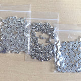 Bulk Deal, 150 Silver Metal Bird Beads, 50 Each of 3 Styles, Approx. 1/2" Shiny, Pack of 150  #LP-117.5