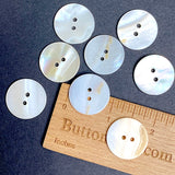 Re-Stocked Bulk Deal 100 Buttons: White-Honey Mix, 7/8"-15/16" Pearl Shell Round Buttons, # LP-72-100