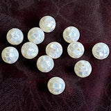 White Mother of Pearl Mosaic Rounds, Iridescent Artisan Beads, Smaller, 8mm / 5/16"  #L-64117