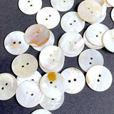 Re-Stocked Bulk Deal 100 Buttons: White-Honey Mix, 7/8"-15/16" Pearl Shell Round Buttons, # LP-72-100