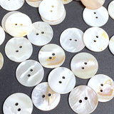 Re-Stocked Bulk Deal 100 Buttons: White-Honey Mix, 7/8"-15/16" Pearl Shell Round Buttons, # LP-72-100