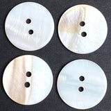 Re-Stocked Bulk Deal 100 Buttons: White-Honey Mix, 7/8"-15/16" Pearl Shell Round Buttons, # LP-72-100