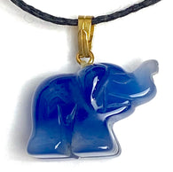 Blue Agate Elephant Pendant, 3/4" - 7/8" / 22mm,  #LP-135