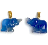 Blue Agate Elephant Pendant, 3/4" - 7/8" / 22mm,  #LP-135