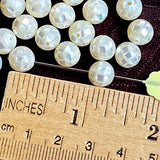 White Mother of Pearl Mosaic Rounds, Iridescent Artisan Beads, Smaller, 8mm / 5/16"  #L-64117