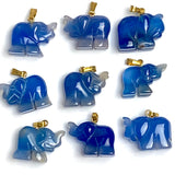 Blue Agate Elephant Pendant, 3/4" - 7/8" / 22mm,  #LP-135