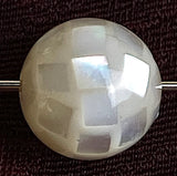 White Mother of Pearl Mosaic Rounds, Iridescent Artisan Beads, Smaller, 8mm / 5/16"  #L-64117