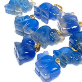 Blue Agate Elephant Pendant, 3/4" - 7/8" / 22mm,  #LP-135