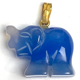 Blue Agate Elephant Pendant, 3/4" - 7/8" / 22mm,  #LP-135