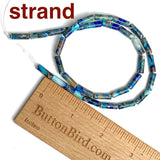 Blue Mix Tube Beads, Faux Turquoise / Rainbow Imperial Jasper Gemstone, 13mm x 4mm, Strand of 30 Beads  #LP-136