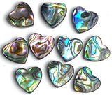 Abalone Heart Beads 9/16" Vivid Blues/Greens, Pack of 2 # LP-137
