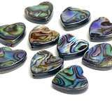 Abalone Heart Beads 9/16" Vivid Blues/Greens, Pack of 2 # LP-137