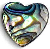 Abalone Heart Beads 9/16" Vivid Blues/Greens, Pack of 2 # LP-137