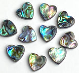 Abalone Heart Beads 9/16" Vivid Blues/Greens, Pack of 2 # LP-137