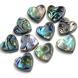 Abalone Heart Beads 9/16" Vivid Blues/Greens, Pack of 2 # LP-137