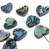 Abalone Heart Beads 9/16" Vivid Blues/Greens, Pack of 2 # LP-137