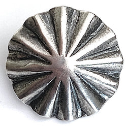 Tiny STERLING Silver 1/2" Repousse Concho Style Shank Back Button SW-54