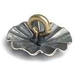 Tiny STERLING Silver 1/2" Repousse Concho Style Shank Back Button SW-54