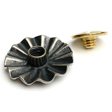 STERLING Silver Southwest Repousse 3/4" SCREW Back. USA-Made #SW-338