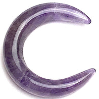 Large Amethyst Moon, 30mm / 1-3/16" True Amethyst, No Hole, Per Moon # LP-138