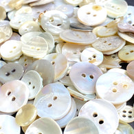 Sale, White Button Mix, Mostly MOP SHELL, One Pound: 300+  #D-1025