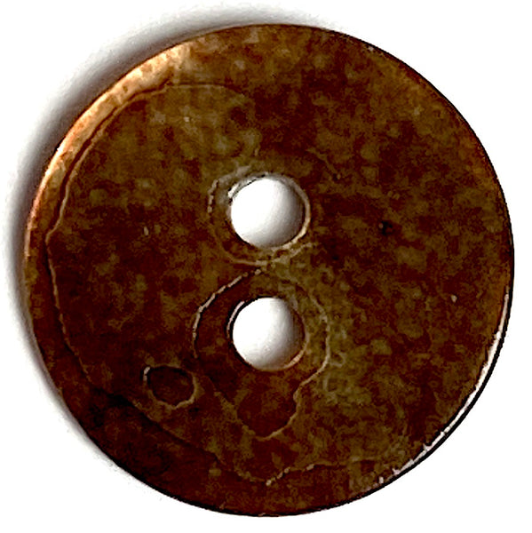 Re-Stocked, Bronze Iridescent Brown 1/2" Pearl Shell 2-hole, Per Button   #D-181