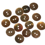 Re-Stocked, Bronze Iridescent Brown 1/2" Pearl Shell 2-hole, Per Button   #D-181