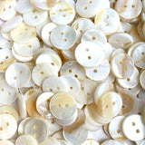 Re-Stocked BULK DEAL White to Butterscotch Mix, 1/2" Pearl Shell, Iridescent 2-Hole MOP Buttons 13mm, PACK OF 500 #LP-123
