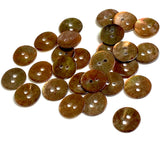 Re-Stocked, Bronze Iridescent Brown 1/2" Pearl Shell 2-hole, Per Button   #D-181