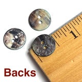 Re-Stocked, Teal Blue Bright 1/2" Pearl Shell 2-hole, Per Button  #D-182