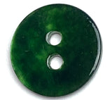 Re-Stocked 1/2" Dark Green Shiny Pearl Shell Button, 2-hole 13mm, #D-190