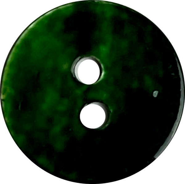 Re-Stocked 1/2" Dark Green Shiny Pearl Shell Button, 2-hole 13mm, #D-190