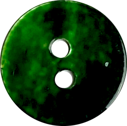 1/2" Dark Green Shiny Pearl Shell Button, 2-hole 13mm, #D-190