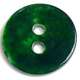 Re-Stocked 1/2" Dark Green Shiny Pearl Shell Button, 2-hole 13mm, #D-190
