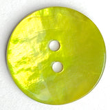 Bright Lime Green Shiny Agoya 2-Hole 3/4" Button 20mm, Sold Per Button #1248