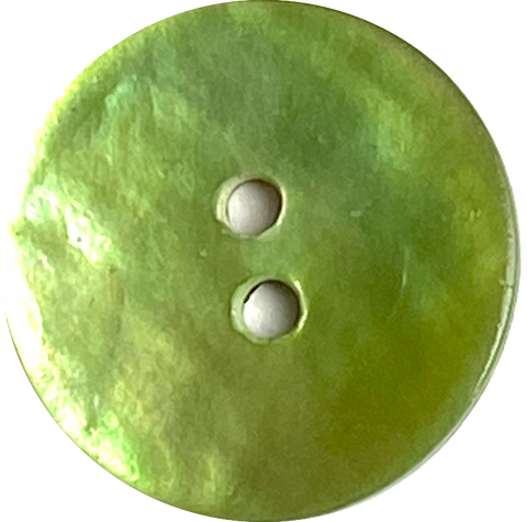 11/16" Apple Green Pearl Shell 2-hole Button, 18mm, Per Button #D-964