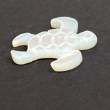 Tiny White Sea Turtle Charms, 5/8" One Hole, Natural MOP Iridescent Shell, Pack of TWO  #LP-124