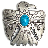 Re-Stocked, 1-1/2" Silver/Turquoise Thunderbird Screw Back Concho 1.5"  #SWH-122