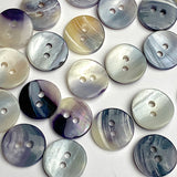 Re-Stocked, Mermaid's Indigo 1/2" Blue Mussel Shell Buttons, 13mm Pack of 23 Buttons $12   #KB-910