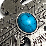 Re-Stocked, 1-1/2" Silver/Turquoise Thunderbird Screw Back Concho 1.5"  #SWH-122
